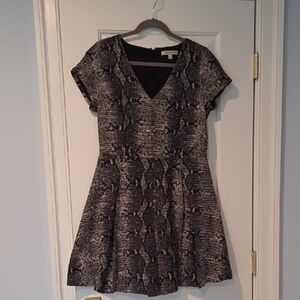 Banana Republic Textured Black and Gray Mini Dress